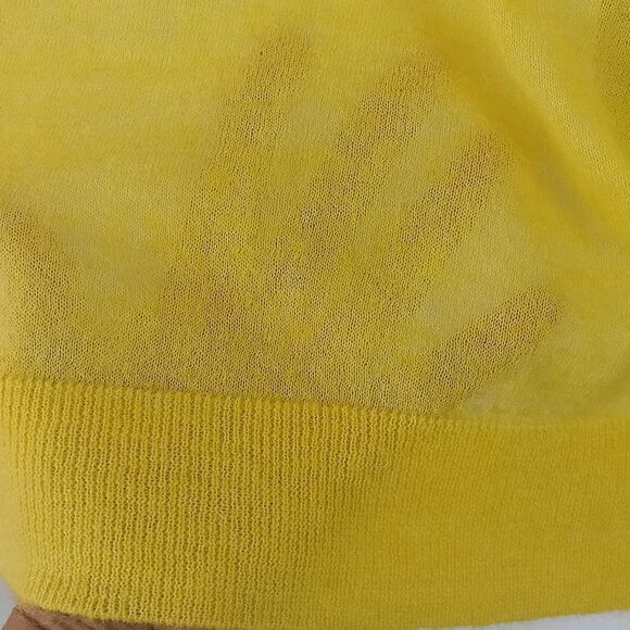 Zara Womens Alpaca/Wool Blend Yellow Button Up Long Sleeve Knit Cardigan Sz L - Picture 12 of 14